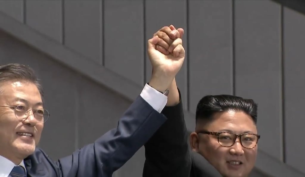 Moon and Kim have announced a number of joint Korean ventures, including a bid to co-host the 2013 Olympics. Photo: Pyongyang Press Corps