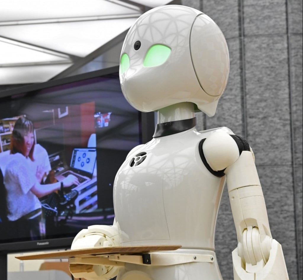 One of the robot waiters. Photo: Kyodo