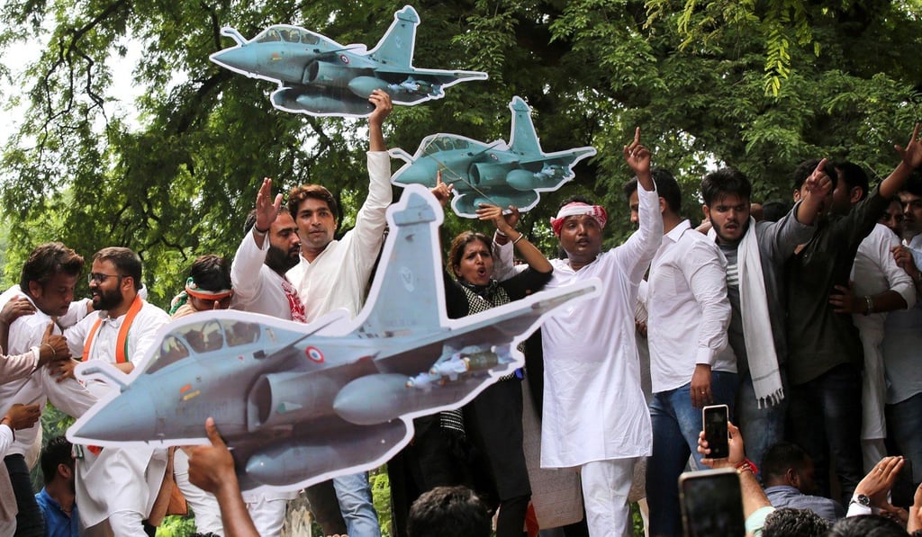 Alleged corrupt practices relating to the Rafale deal have sparked protests in New Delhi. Photo: EPA Alleged corrupt practices relating to the Rafale deal have sparked protests in New Delhi. Photo: EPA
