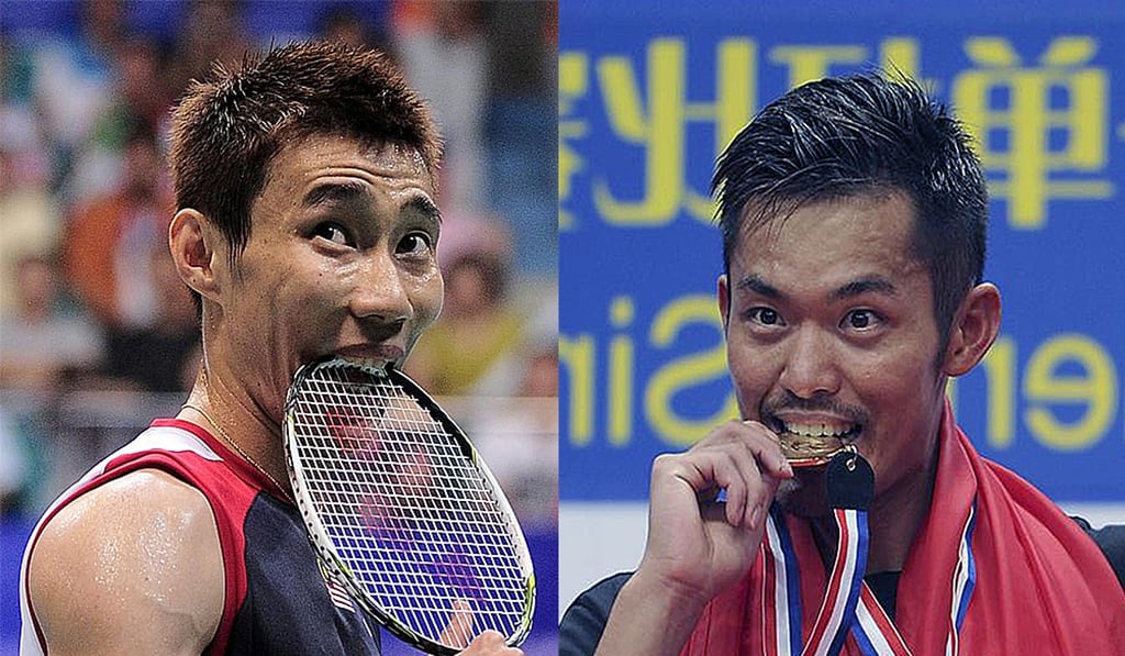 Lee Chong Wei has largely lived in the shadow of great Chinese rival Lin Dan (right).