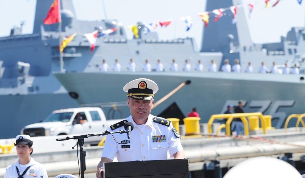Vice Admiral Shen Jinlong, the People’s Liberation Army Navy commander, shown in 2014, was recalled from the US on Saturday. He had been in the US to speak at an event in Rhode Island. Photo: Xinhua