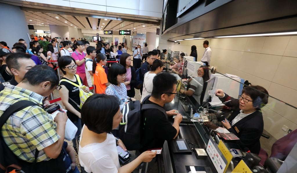 Monday’s addition brought the total number of ticket counters at the Hong Kong terminus of the high-speed rail link up to seven. Photo: Felix Wong Monday’s addition brought the total number of ticket counters at the Hong Kong terminus of the high-speed rail link up to seven. Photo: Felix Wong