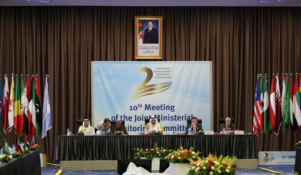 The oil ministers at the opening of the meeting in Algiers. Photo: Xinhua