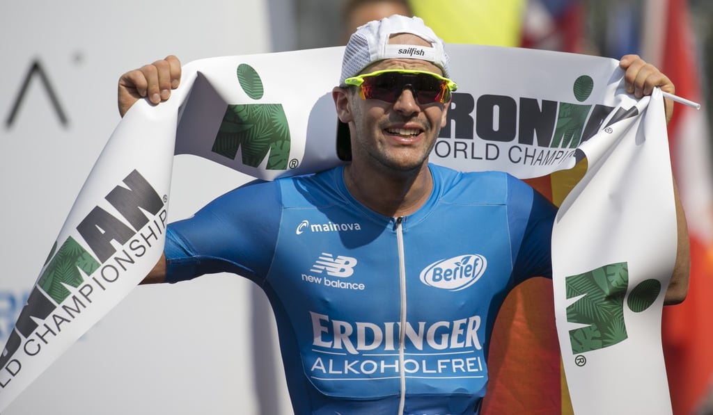 Patrick Lange, of Germany, after winning the Ironman World Championship Triathlon 2017 in Kailua-Kona, Hawaii. Photo: AP