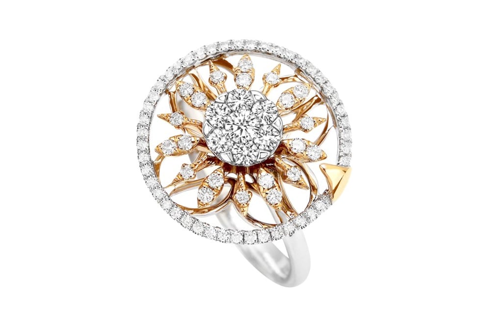 Coronet By Reena Ahluwalia Inner Brilliance spinning diamonds ring