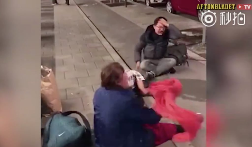 Footage of the incident outside the hostel was posted online. Photo: Handout