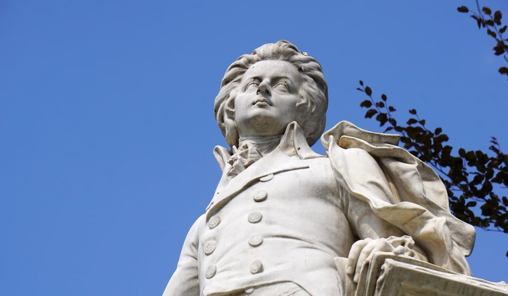 A statue of prodigious composer and musician Wolfgang Amadeus Mozart, on the grounds of Vienna’s Imperial Palace. Photo: Shutterstock