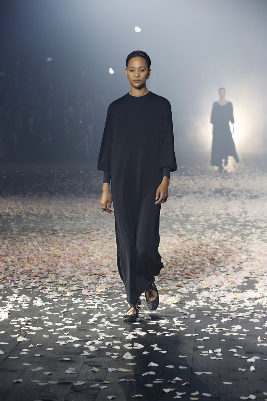 A black Martha Graham floor-length dress at the Christian Dior spring/summer 2019 women’s collection show at Paris Fashion Week.