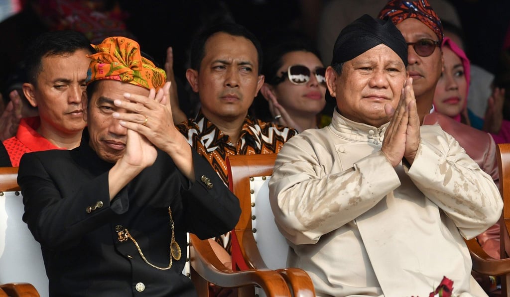 President Joko Widodo and presidential candidate Prabowo Subianto, whose party has backed more ex-graft convicts than any other. Photo: AFP