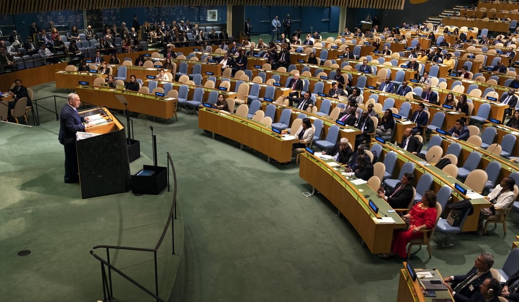 Israeli Prime Minister Benjamin Netanyahu addressing the UN on September 27, 2018. Photo: AP