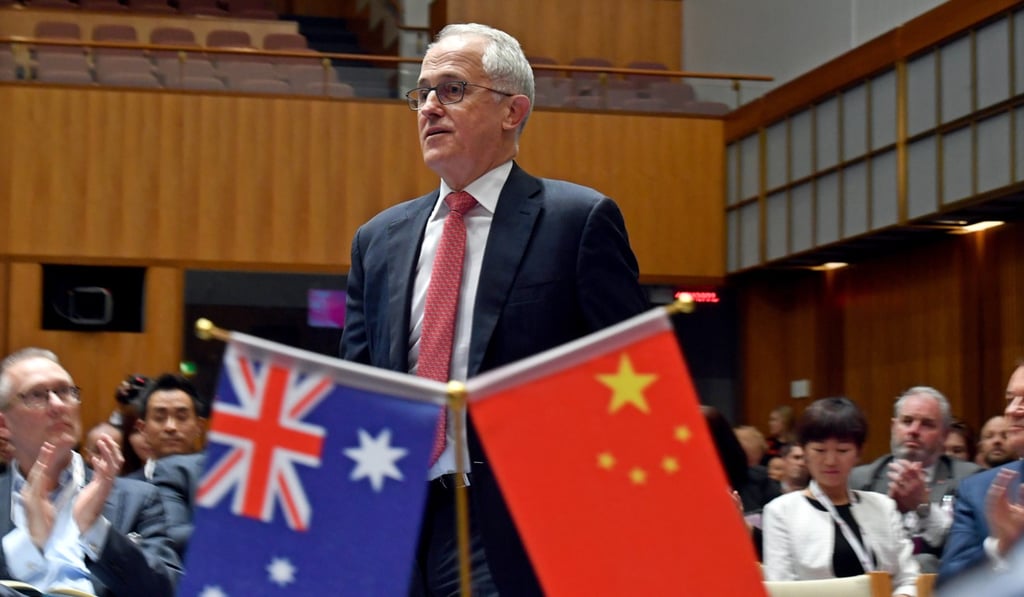 Australia’s former prime minister, Malcolm Turnbull, at an Australia China Business Council event in Canberra. Photo: EPA