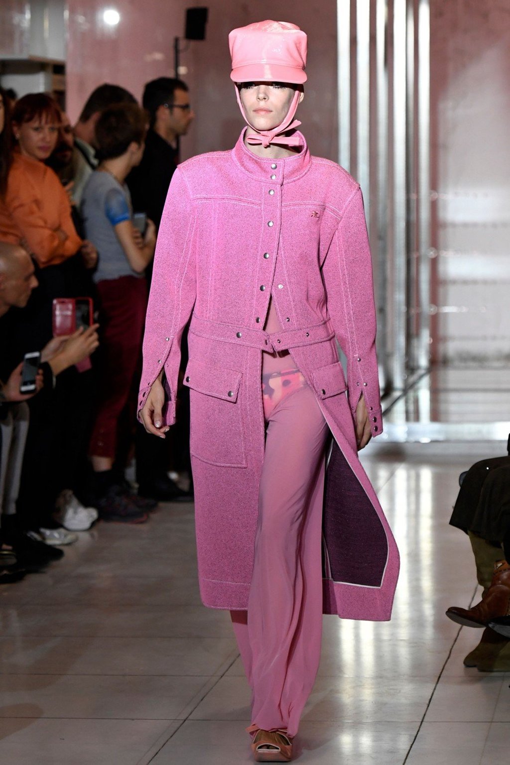 A model presents a creation by Courrèges’ artistic director Yolanda Zobel during her debut spring/summer 2019 collection show for the brand at Paris Fashion Week. Photo: AFP