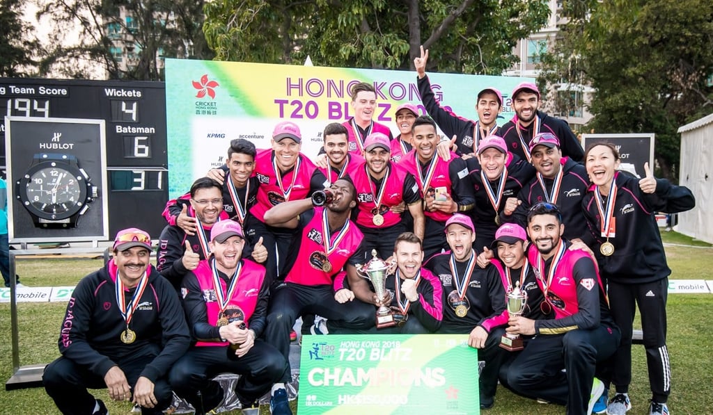 Hung Hom JD Jaguars after winning the 2018 Hong Kong T20 Blitz. Photo: Ike Li/Ike Images