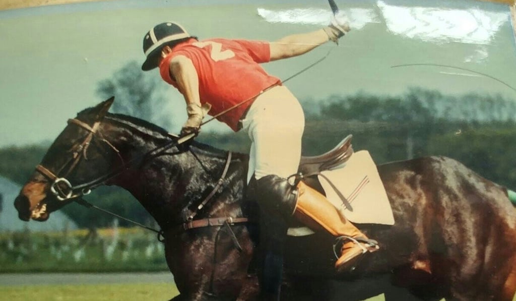 Stephen Leung on a polo horse in England during his younger days. Photo: Handout Stephen Leung on a polo horse in England during his younger days. Photo: Handout