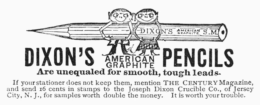 An American magazine advertisement, 1890, for Dixon's American Graphite pencils. Picture: Alamy