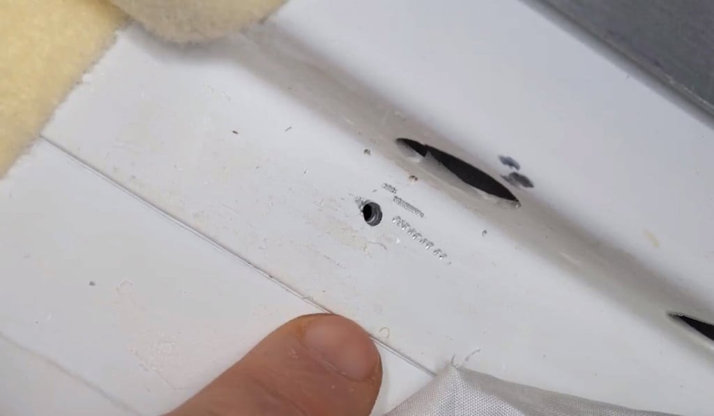 The hole found in the International Space Station. Photo: EPA The hole found in the International Space Station. Photo: EPA