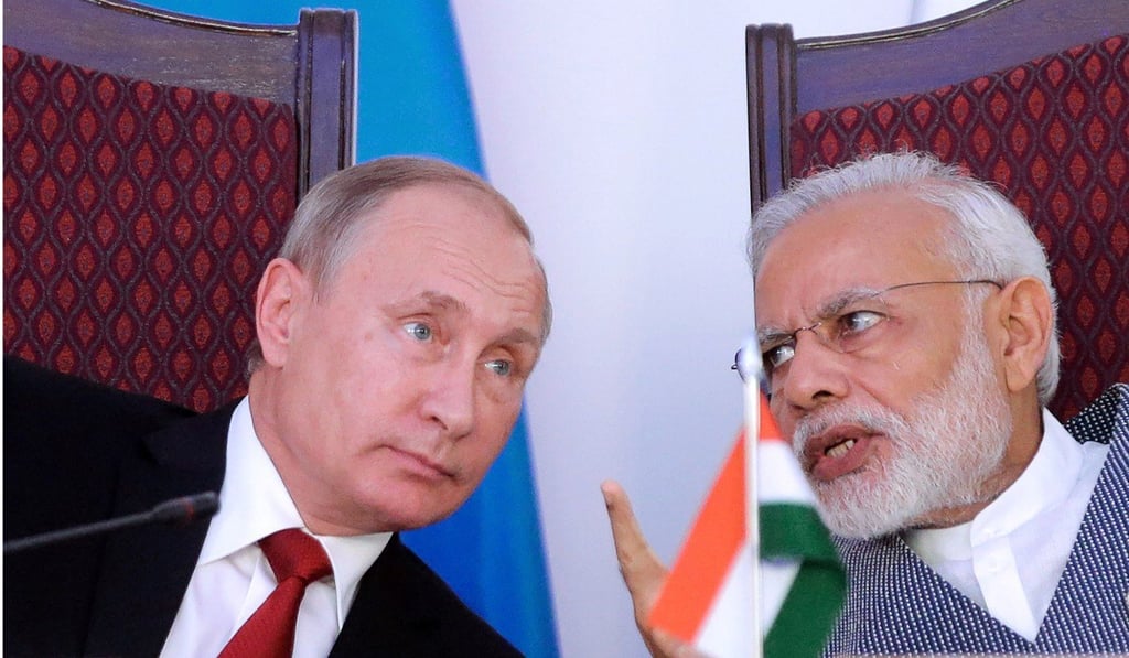Russian President Vladimir Putin and Indian Prime Minister Narendra Modi. Photo: AFP