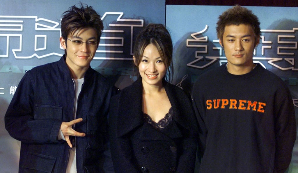 From left: Chen, Taiwanese actress Elva Hsiao and Shawn Yue promoting Infernal Affairs in Taipei in 2002. Photo: Reuters/Richard Chung