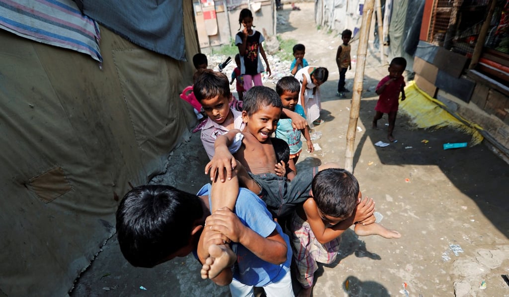 Rohingya children in a camp in New Delhi. Photo: Reuters