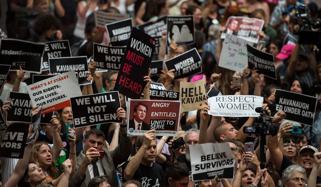 Protesters in the Senate’s Hart building in Washington on Saturday. Photo: AFP