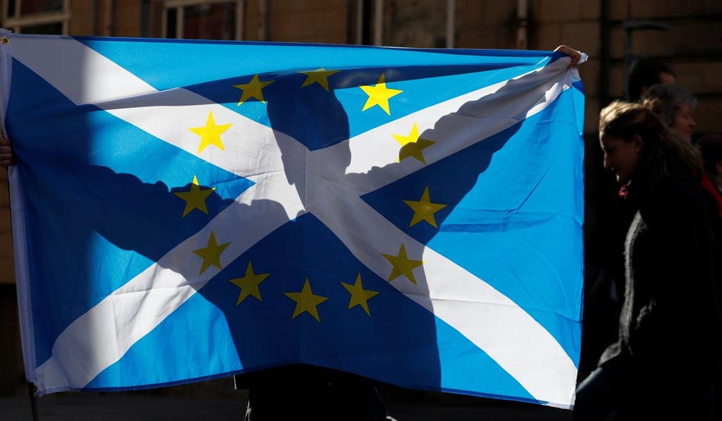 Scottish police said in a statement that 20,000 people took part in Saturday’s march. Photo: Reuters