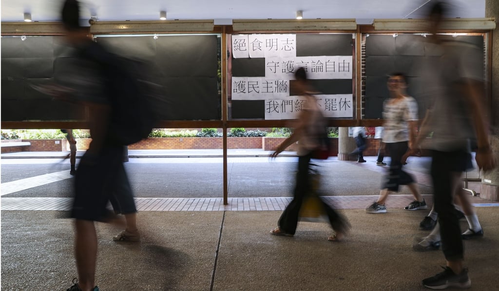 The PolyU Democracy Wall at the centre of the controversy. Photo: Edward Wong