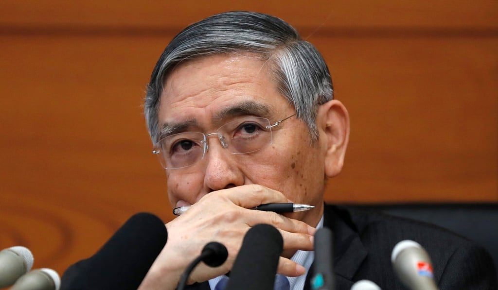 The Bank of Japan, under governor Haruhiko Kuroda, has elected to keep its around-zero rates throughout 2018 in order to meet an inflation target of 2 per cent. Photo: Reuters