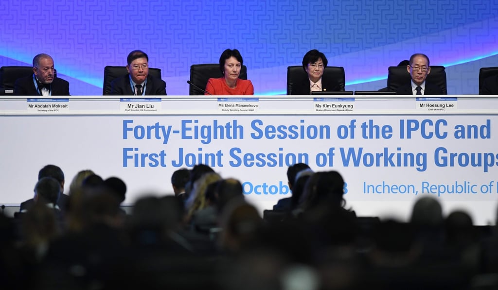 Delegates and experts attend the opening ceremony of the 48th session of the Intergovernmental Panel on Climate Change in Incheon. Photo: AFP