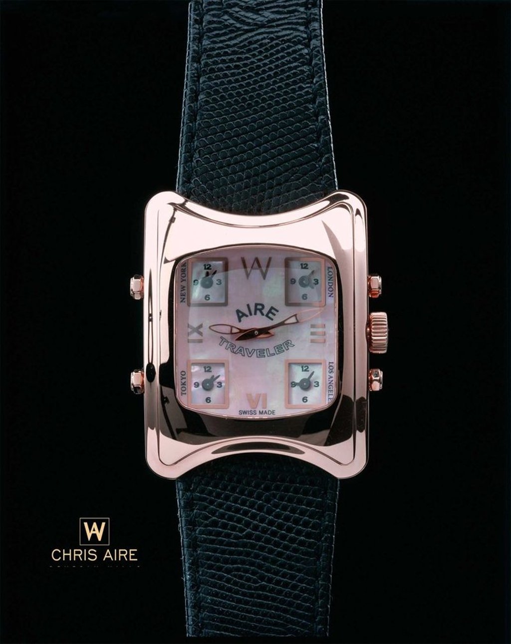 Watchmaker Chris Aire’s Red Gold Aire Traveler luxury timepiece. Photo: Chris Aire Watchmaker Chris Aire’s Red Gold Aire Traveler luxury timepiece. Photo: Chris Aire