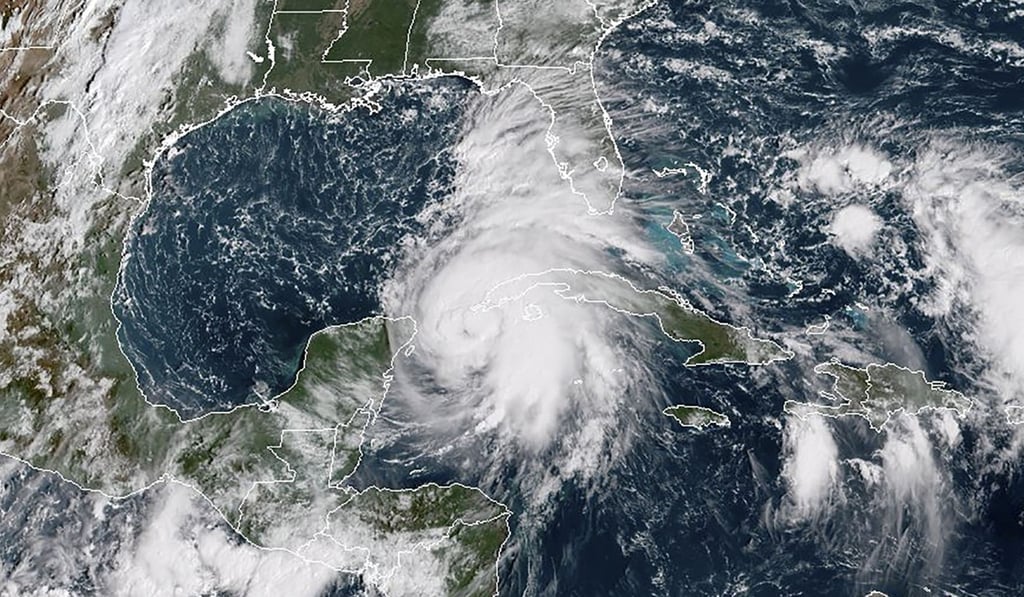 Tropical Storm Michael – now upgraded to Hurricane Michael – is seen on Monday. It is heading towards Florida. Photo: NOAA/RAMMB via AFP