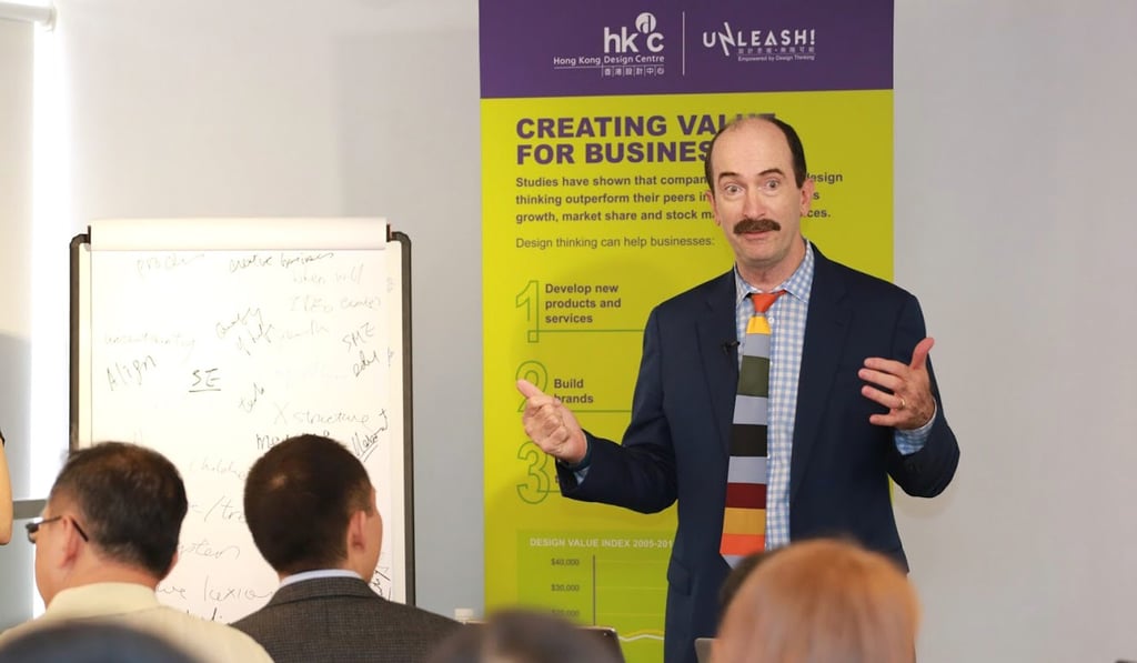 Tom Kelley, partner at industrial design firm IDEO, speaking at the Hong Kong event. Photo: Handout