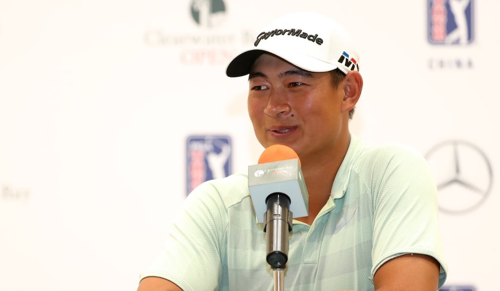 Yuan Yechun speaks to the media.