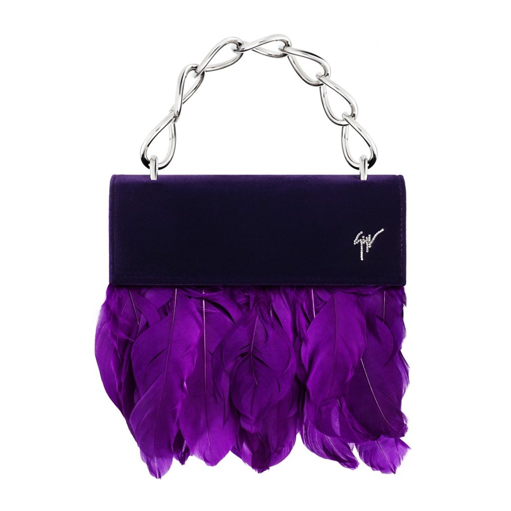 Giuseppe Zanotti bold Talia velvet clutch