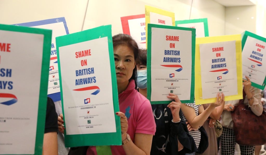 The airline’s handling of events sparked a protest at its office. Photo: Felix Wong