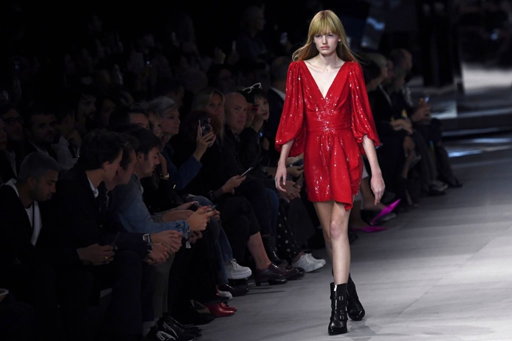 A look from Hedi Slimane’s first collection for Celine. Picture: AFP