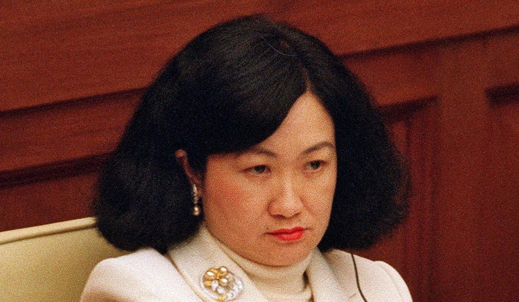 Regina Ip, and her infamous “broom head” coiffure, during a Legislative Council session in Hong Kong, in December 2000. Picture: SCMP