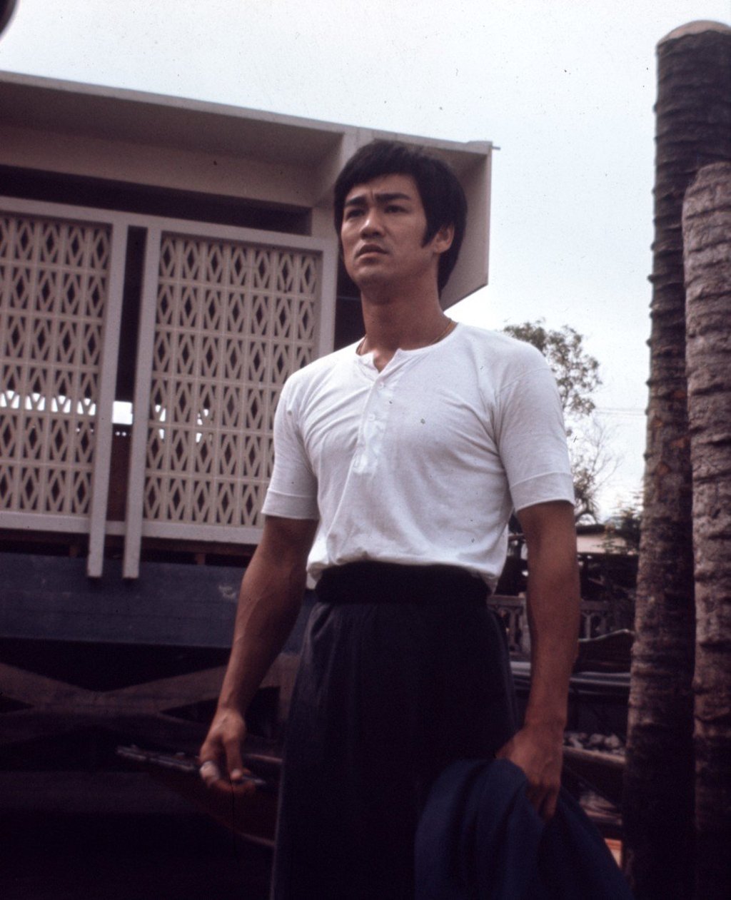 Bruce Lee wearing a Lee Kung Man shirt. Picture: Alamy
