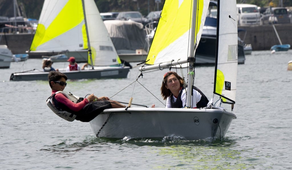 Hannah Stodel and Peter Jessop, who is a member of the Hebe Dragons Race team, during the Hebe Haven Yacht Club 24 Hour Charity Dinghy Race. Photo: Herman Ng