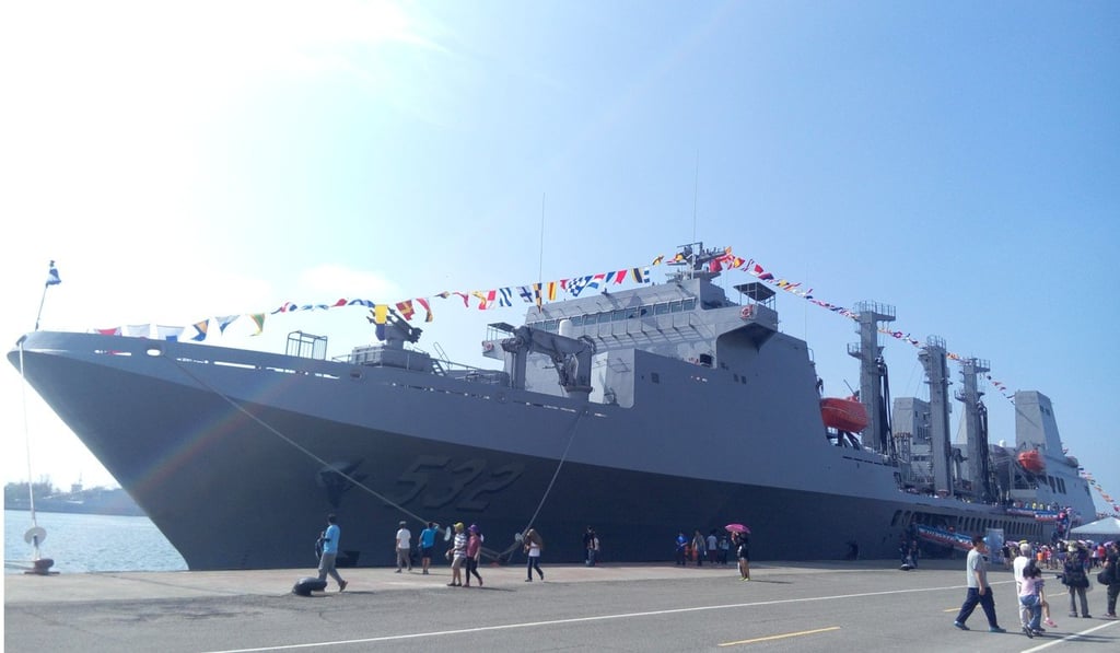 The Panshih played the role of an “enemy” warship. Photo: SCMP