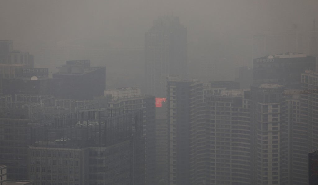 The Air Quality Index hit 213 – classified as heavily polluted – in Beijing on Monday. Photo: Simon Song