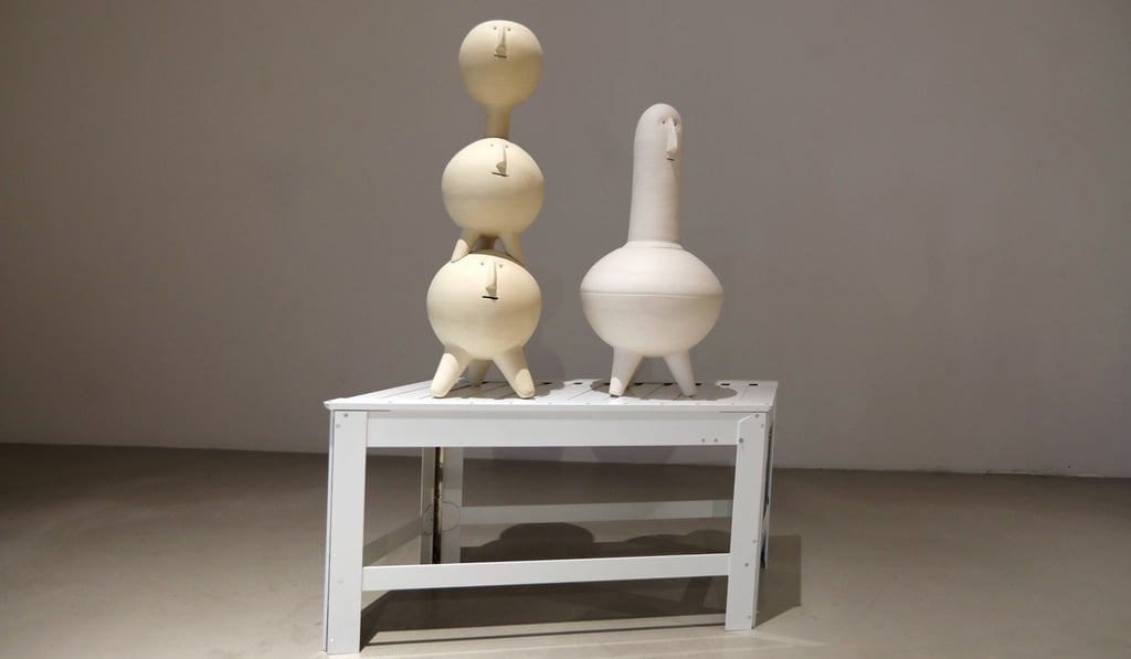 Claymen’s Balancing Act (left) and Observer. Photo: Xiaomei Chen