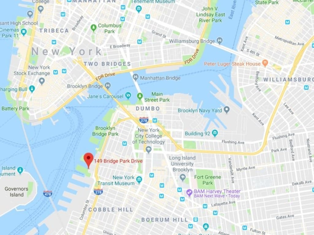 The apartment is located in Brooklyn Heights and offers amazing views of both the Hudson and East rivers. Photo: Google Maps