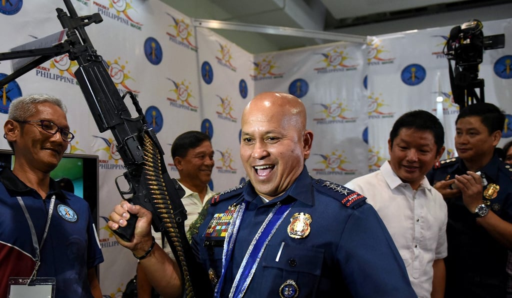 Philippine National Police chief Ronald Bato Dela Rosa, who is standing for election to the senate with President Rodrigo’s party, the PDP-Laban. Photo: Dondi Tawatao
