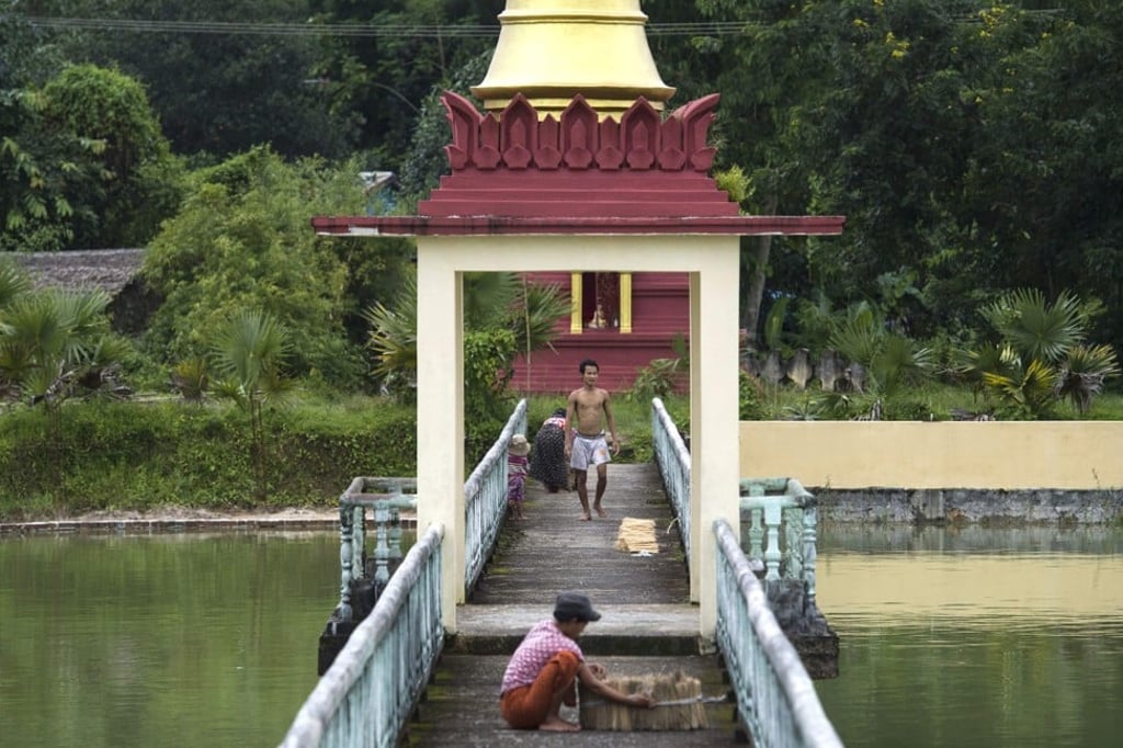 The pathway to the Baungdawgyoke pagoda. Photo: AFP