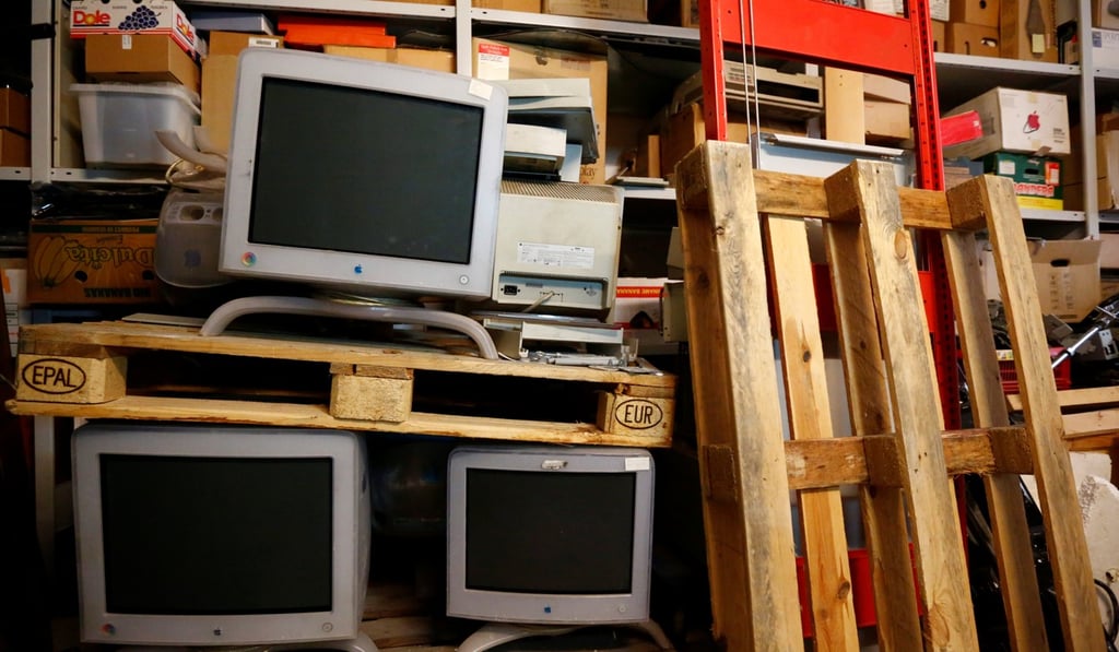 Apple computers in Roland Borsky’s storage area. Photo: Reuters