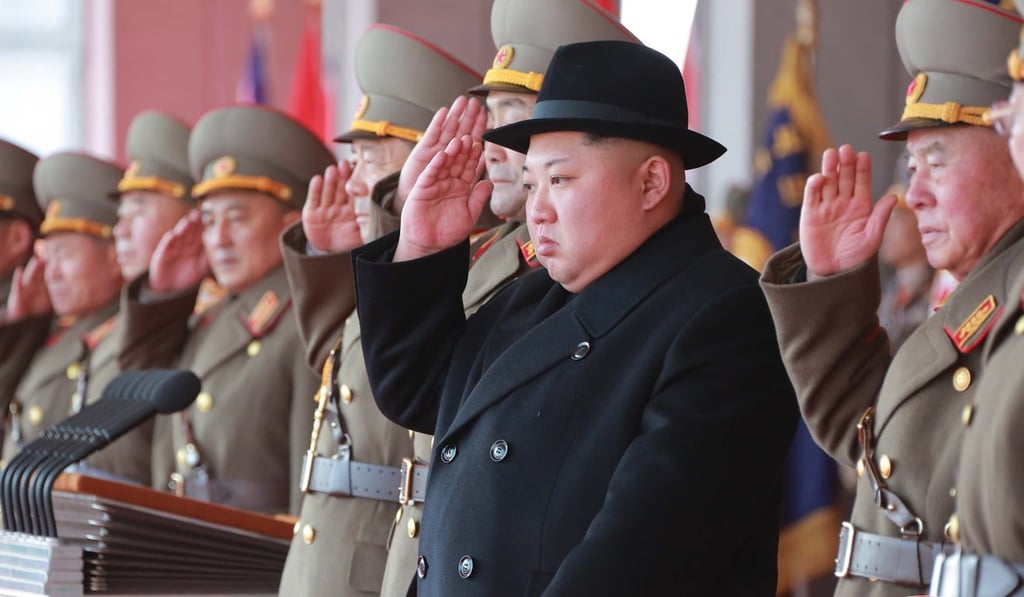 North Korean leader Kim Jong-un at a military parade in Pyongyang in February. Photo: AP