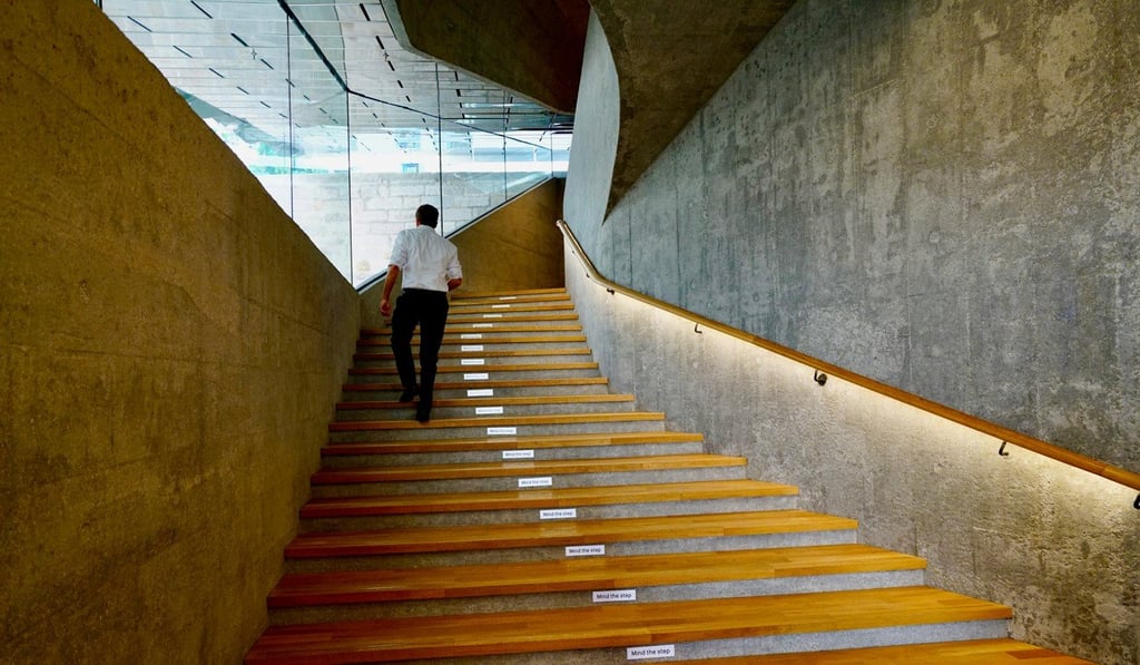Do not avoid the stairs when you see them as a brisk walk up and down several flights is good exercise for strengthening the power muscles. Photo: Shutterstock