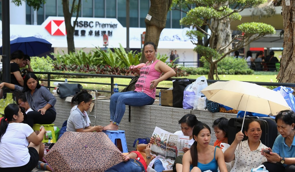 Domestic helpers in Central. Photo: Dickson Lee