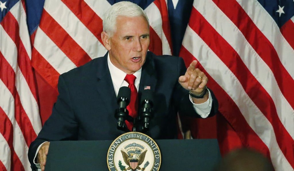 US Vice-President Mike Pence has signalled a fundamental shift in US policy on China. Photo: AP