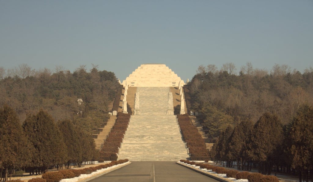 What North Korea says is the tomb of King Dangun, the mythical founder of the first unified Korean kingdom in 2333 BCE, is seen outside Pyongyang, North Korea. Photo: Reuters